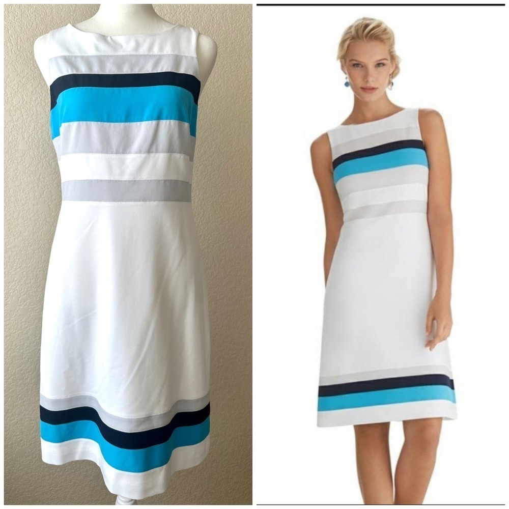 White House Black Market Color Stripe Sleeveless Dress - size 0